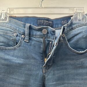 Lucky Brand Medium Blue Women's Denim Jeans mid rise super skinny Ava